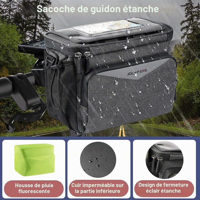 Sacoche de guidon 5,2L - Zwart - Taille S - 31% de remise