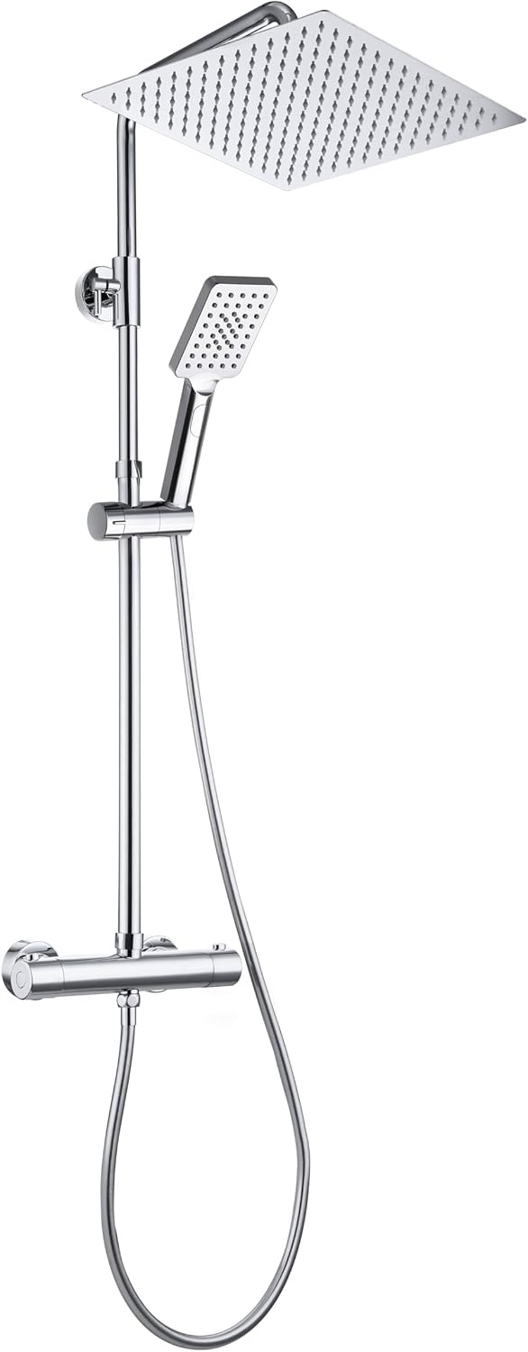 Colonne de douche hydromassante 25x25cm chromée - 33% de remise