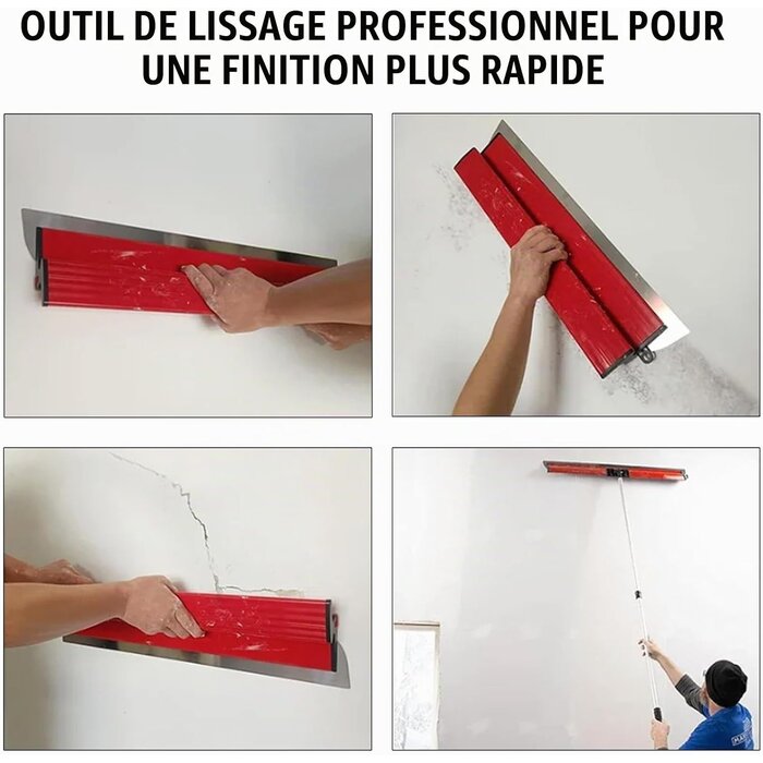 Kit 11 couteaux à enduire avec manche télescopique - 33% de remise
