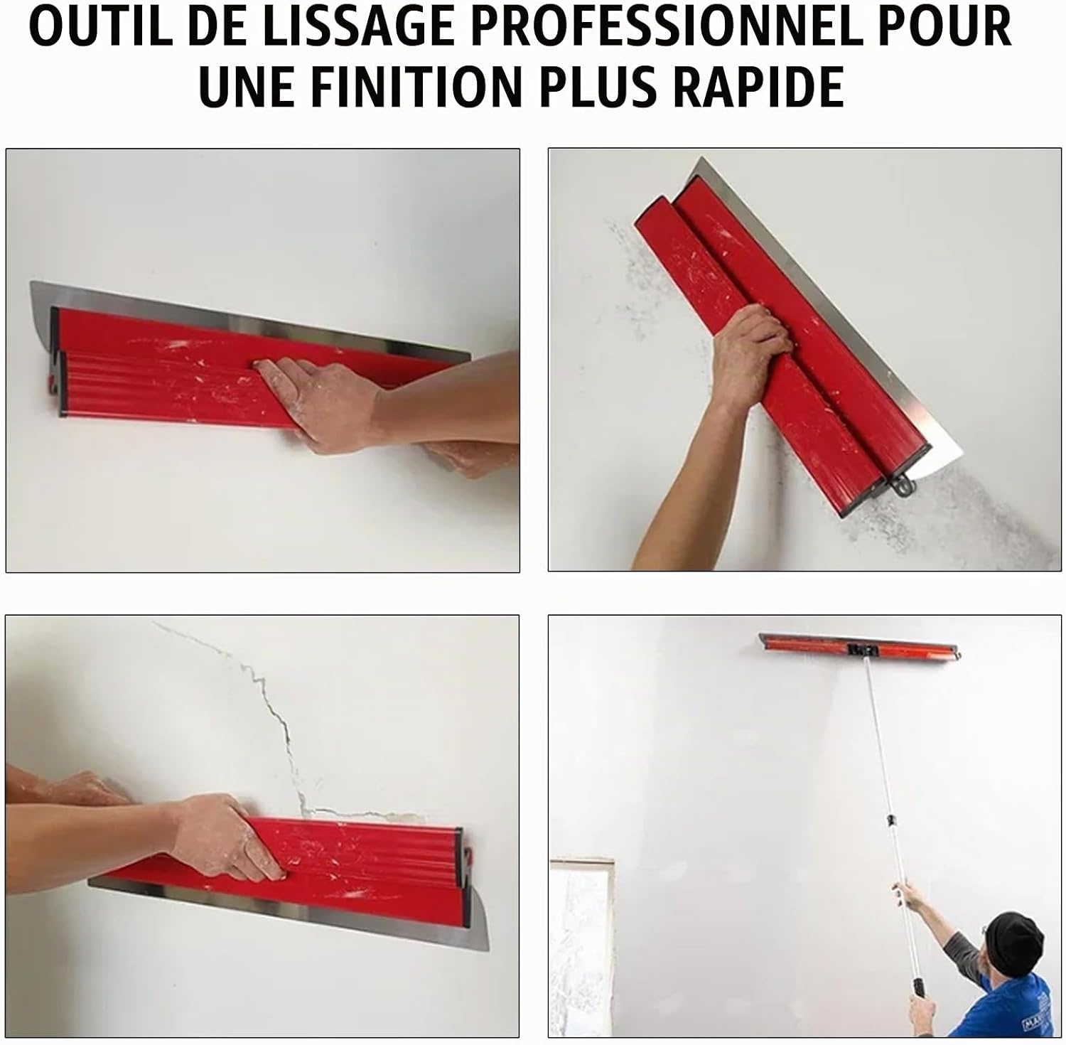 Kit 11 couteaux à enduire avec manche télescopique - 33% de remise
