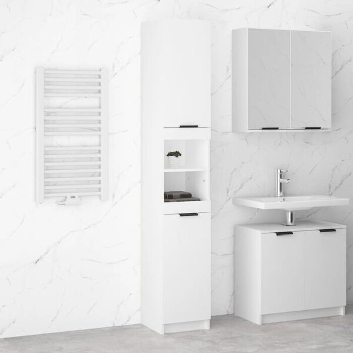 Vidaxl Colonne de salle de bain blanche 188,5 cm - 34% de remise