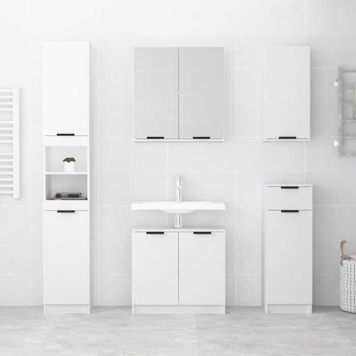 Vidaxl Colonne de salle de bain blanche 188,5 cm - 34% de remise