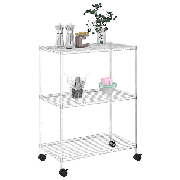 Vidaxl Étagère de rangement 3 niveaux sur roulettes - 60x35x81 cm - 33% de remise