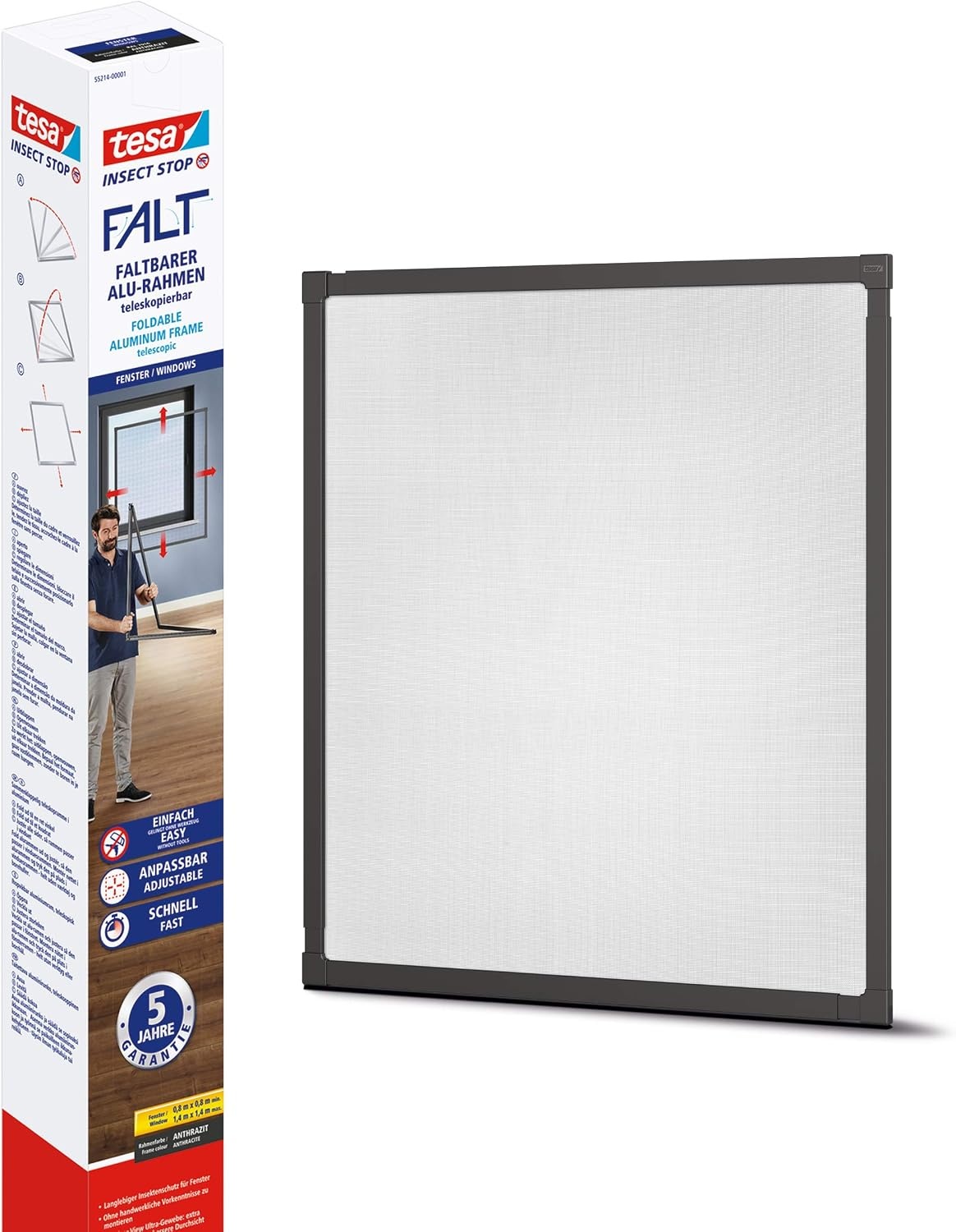 Moustiquaire télescopique anthracite 80-140 cm - 33% de remise