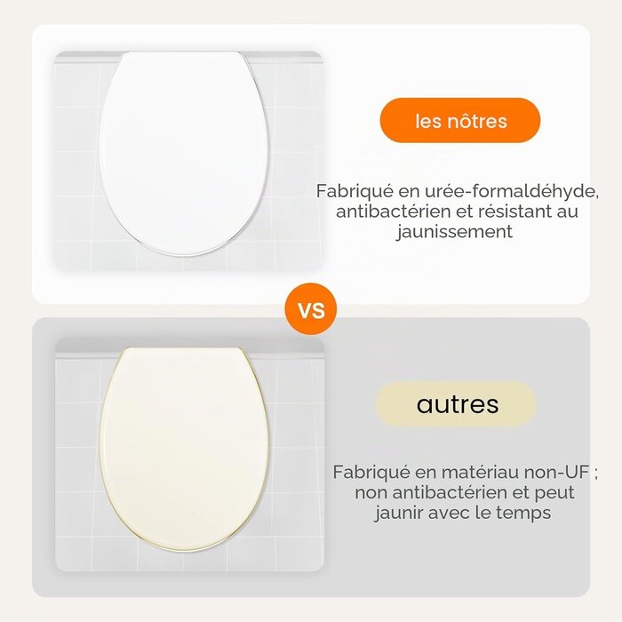 Abattant WC universel ovale à fermeture ralentie - 32% de remise