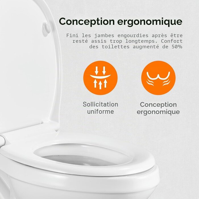 Abattant WC universel ovale à fermeture ralentie - 32% de remise