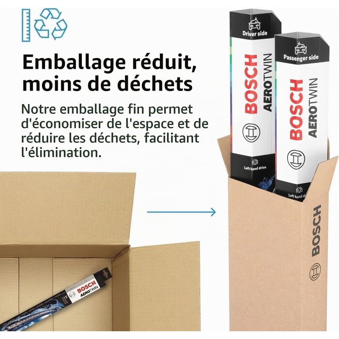 Bosch Kit essuie-glaces Aerotwin 600/530mm zwary taille L - 31% de remise