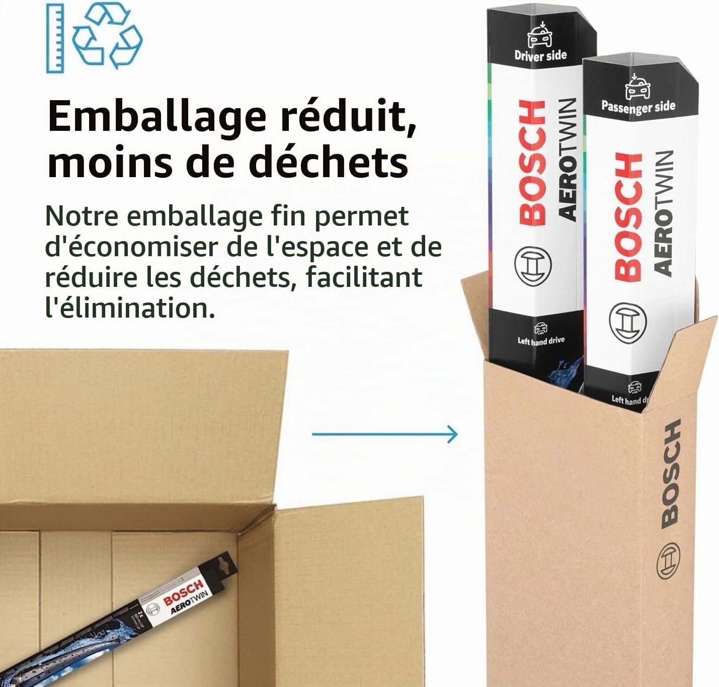 Bosch Kit essuie-glaces Aerotwin 600/530mm zwary taille L - 31% de remise