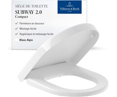 Villeroy & Boch Abattant WC en forme de D pour Subway 2.0 - Blanc Alpin - 35% de remise
