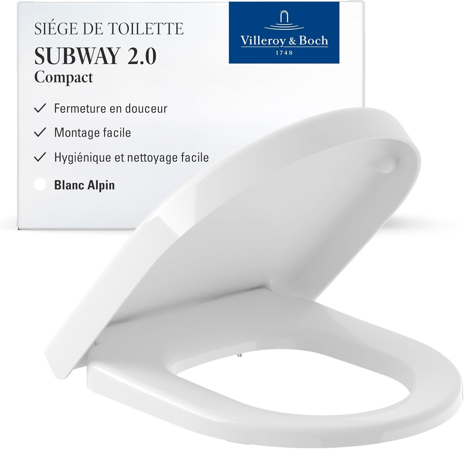 Abattant WC en forme de D pour Subway 2.0 - Blanc Alpin - 35% de remise
