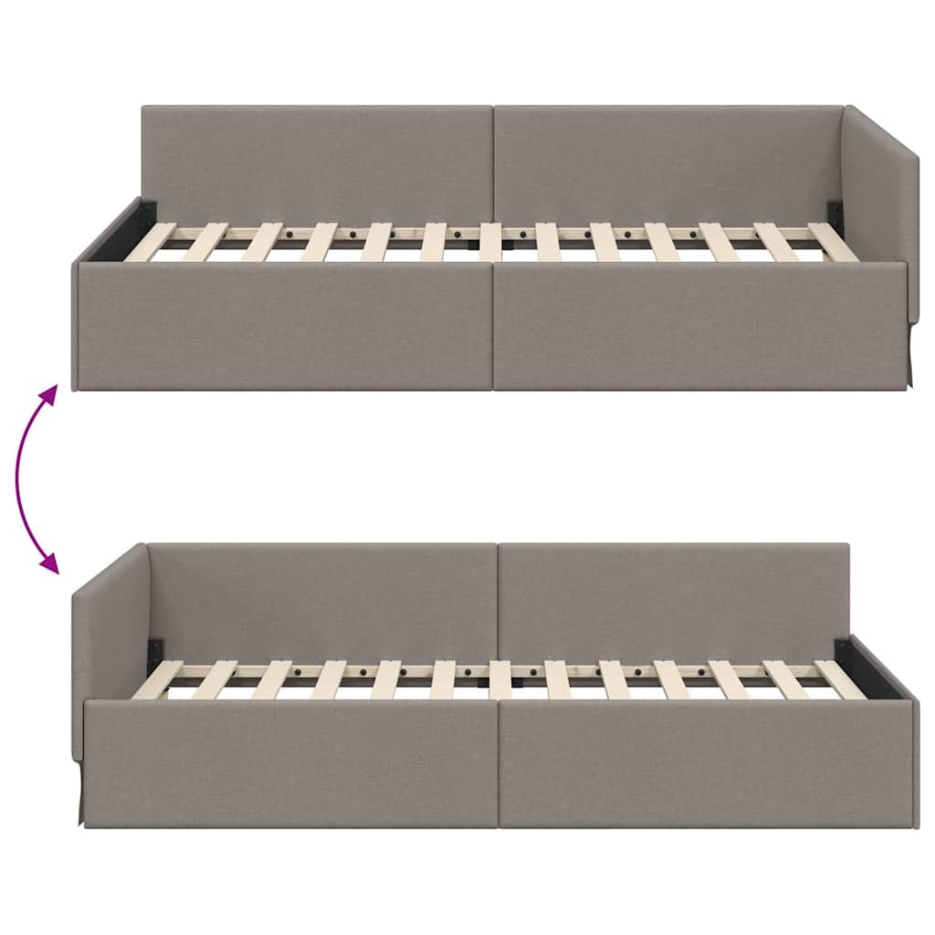 Vidaxl Cadre de lit d'angle taupe 100x200 cm - 34% de remise
