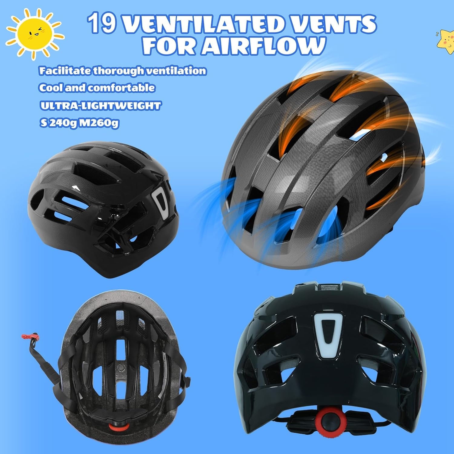Casque de vélo pour enfant gris (55-58 cm) - 31% de remise