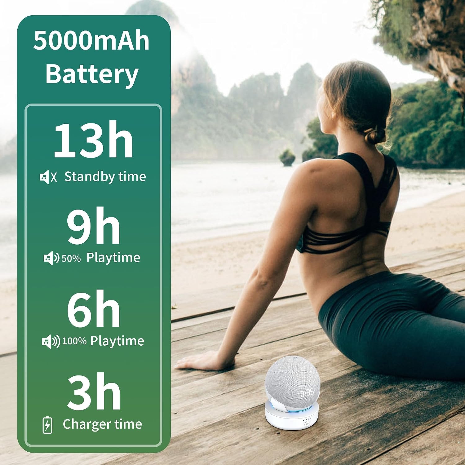 Station batterie sans fil pour enceinte S Blanc - 32% de remise