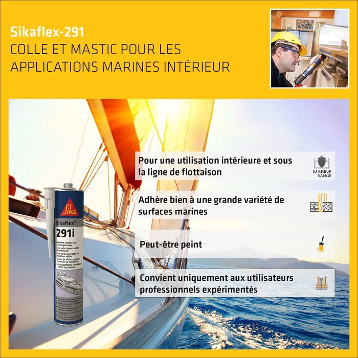 Mastic d'étanchéité marine 300 ml - Blanc - 30% de remise
