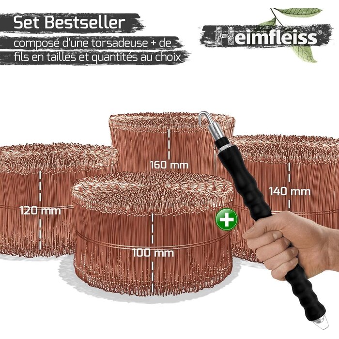 Outil de torsion 310mm + 1000 liens cuivre 1,0x140mm - 32% de remise - Taille M