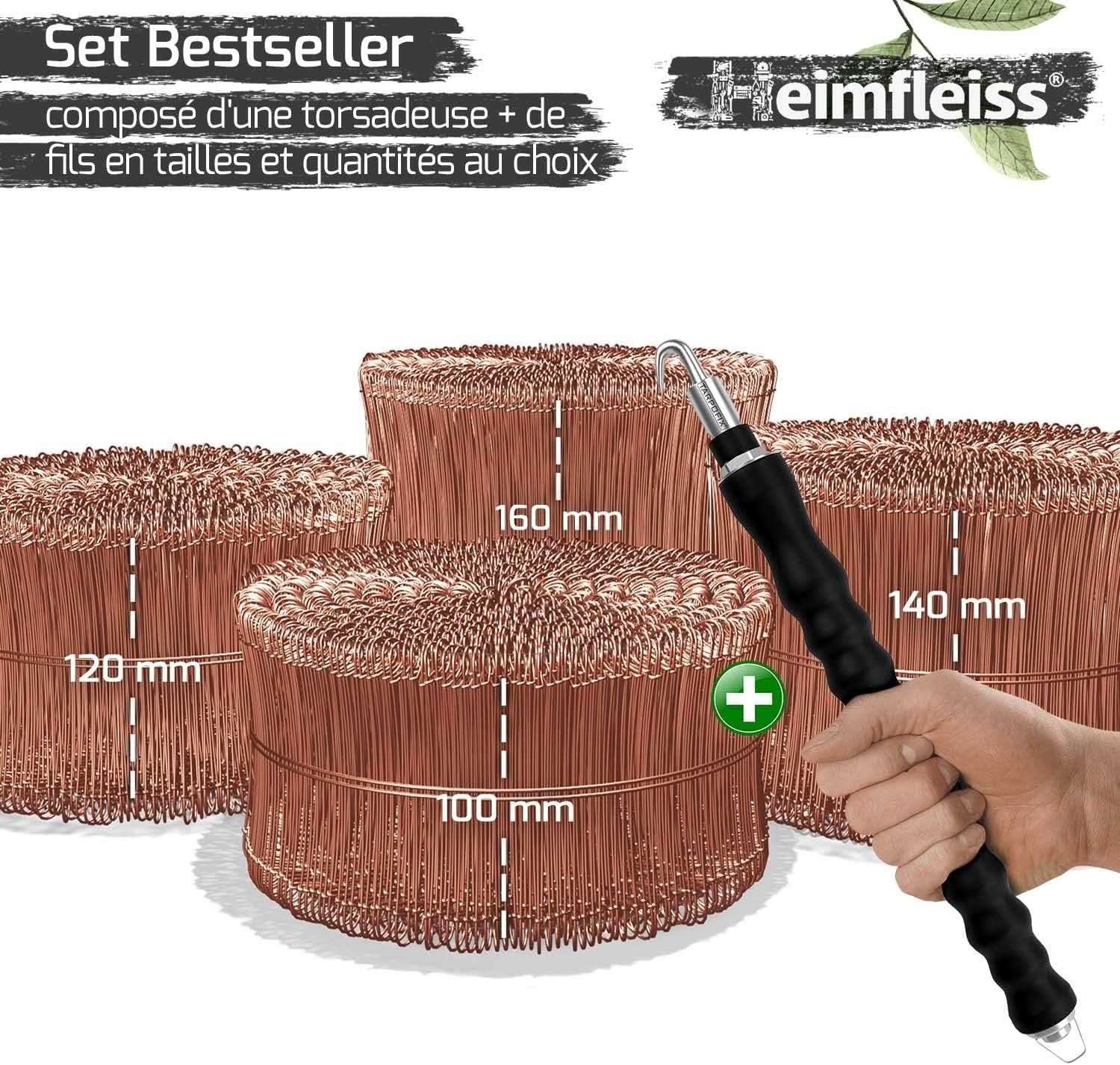 Outil de torsion 310mm + 1000 liens cuivre 1,0x140mm - 32% de remise - Taille M