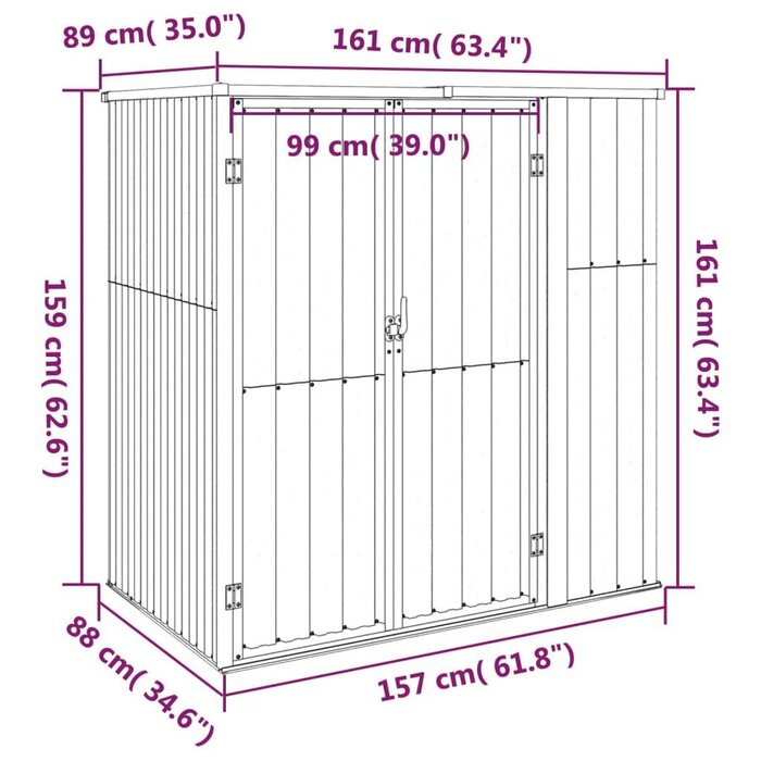 Vidaxl Abri de jardin en acier galvanisé anthracite 161x89 cm - 35% de remise