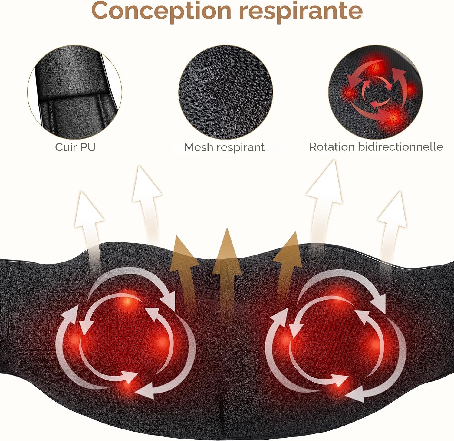 Appareil de massage Shiatsu Noir Taille M - 32% de remise