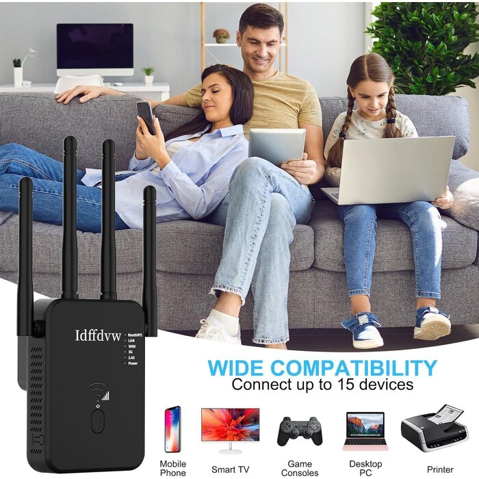 Répétiteur Wi-Fi 360° 1200 Mbit/s - Noir - 30% de remise