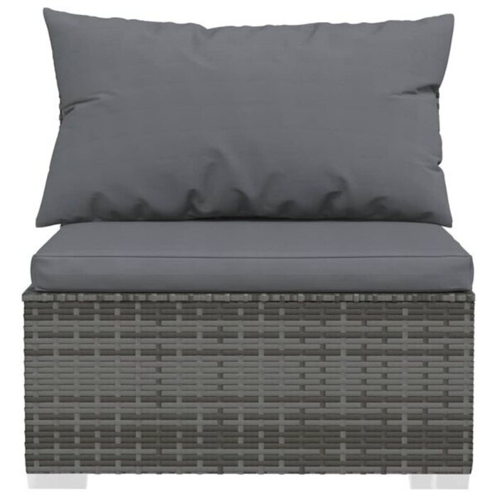Vidaxl Canapé 3 places en résine tressée gris - 35% de remise
