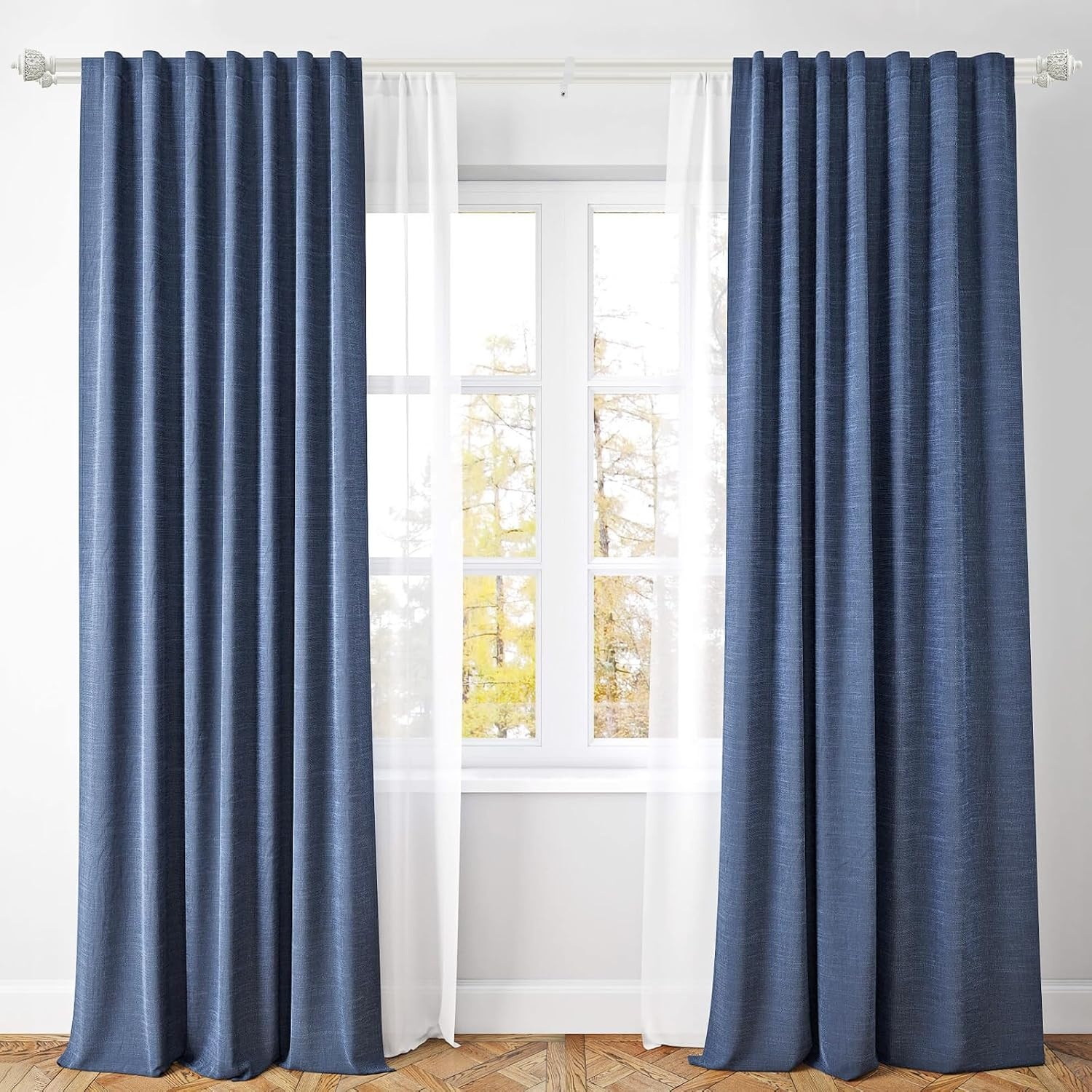 Tringle à rideaux double extensible 213-305 cm - Blanc antique - 33% de remise