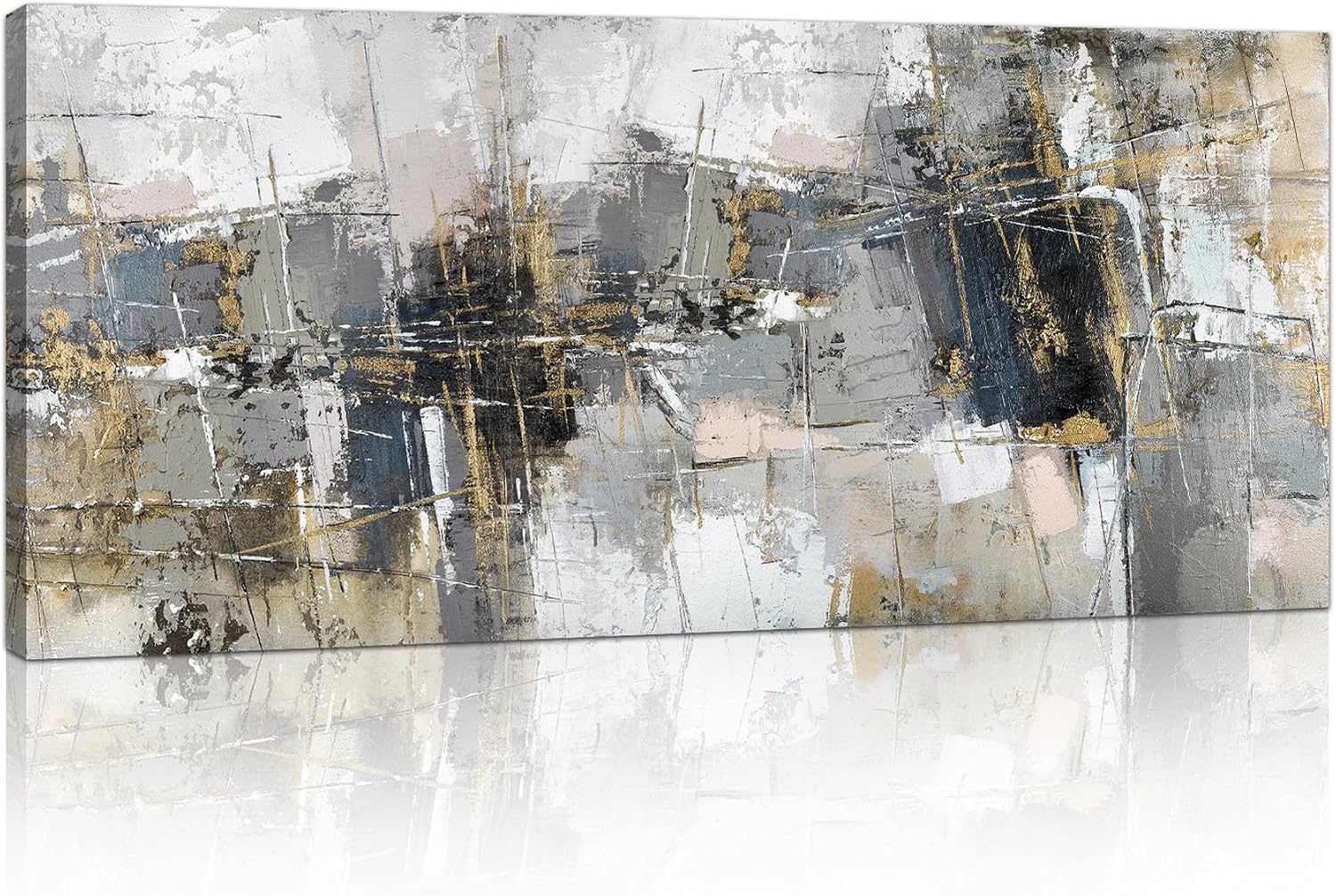 Tableau Arbre de Vie Jaune 120x50cm - Cadre bois - 28% de remise
