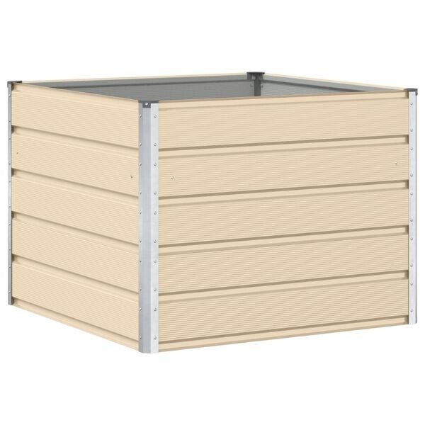 Vidaxl Jardinière en acier ivoire 100 x 100 x 75 cm - 33% de remise