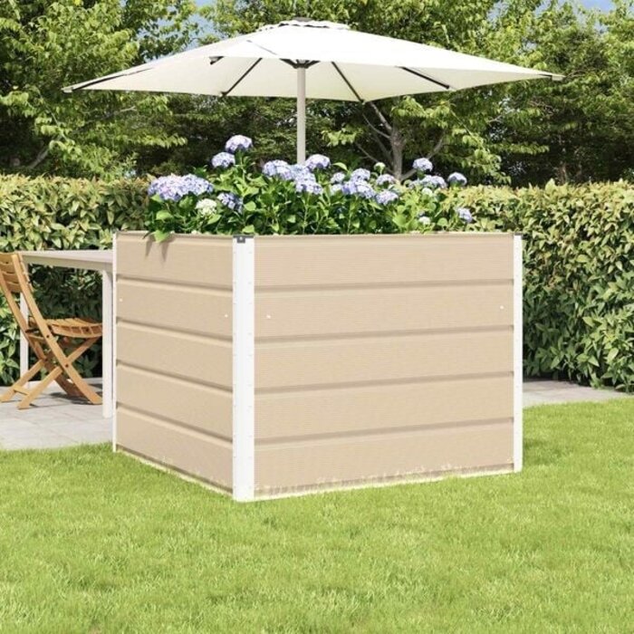 Vidaxl Jardinière en acier ivoire 100 x 100 x 75 cm - 33% de remise