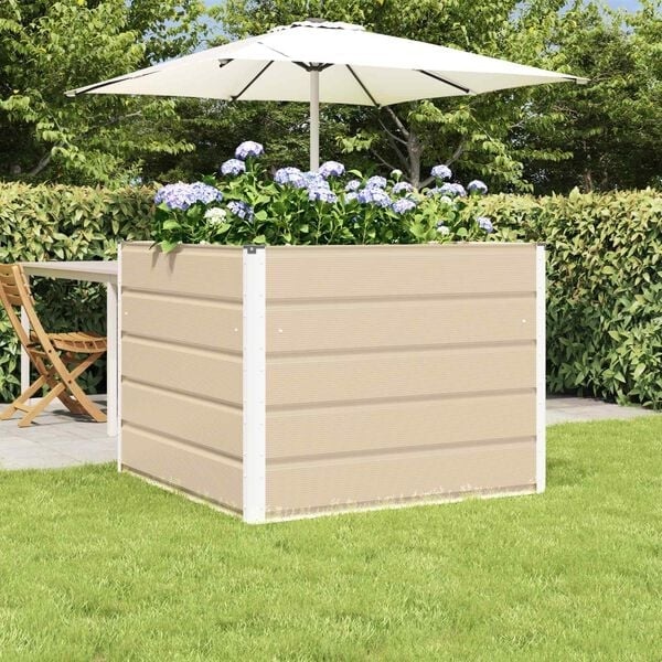 Vidaxl Jardinière en acier ivoire 100 x 100 x 75 cm - 33% de remise