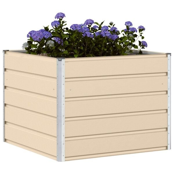 Vidaxl Jardinière en acier ivoire 100 x 100 x 75 cm - 33% de remise