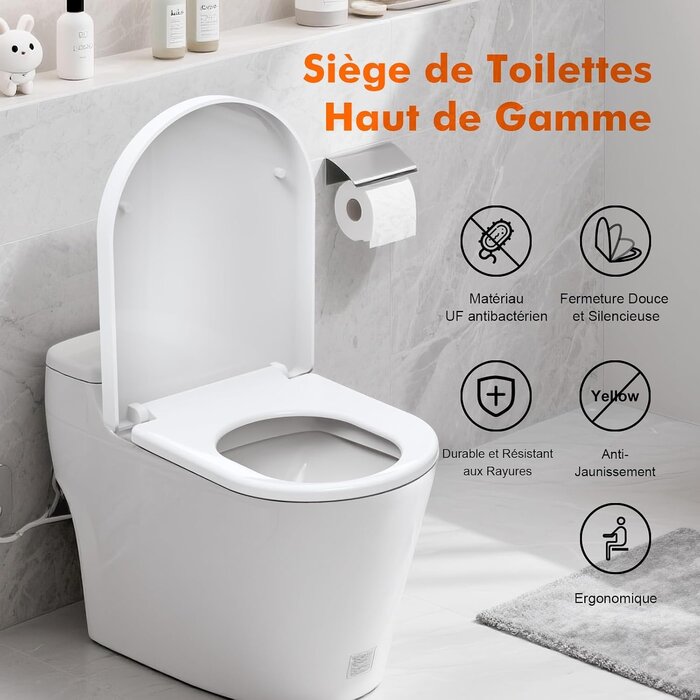 Abattant WC forme en D frein de chute - 31% de remise