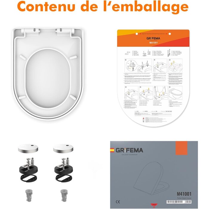 Abattant WC forme en D frein de chute - 31% de remise
