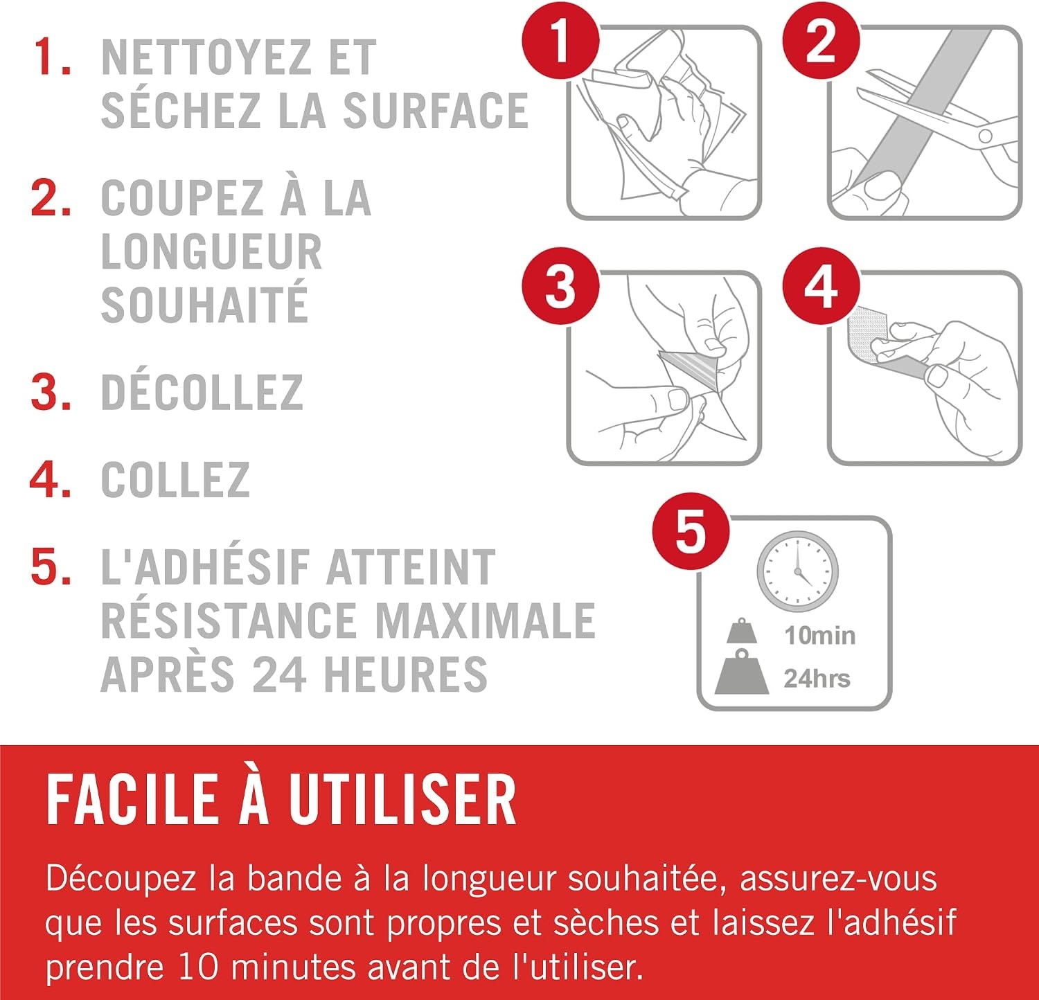 Ruban auto-adhésif à boucles 20 mm x 10 m - Blanc - 30% de remise