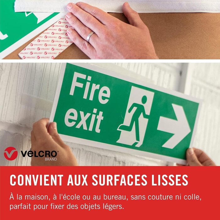 Ruban auto-adhésif à boucles 20 mm x 10 m - Blanc - 30% de remise