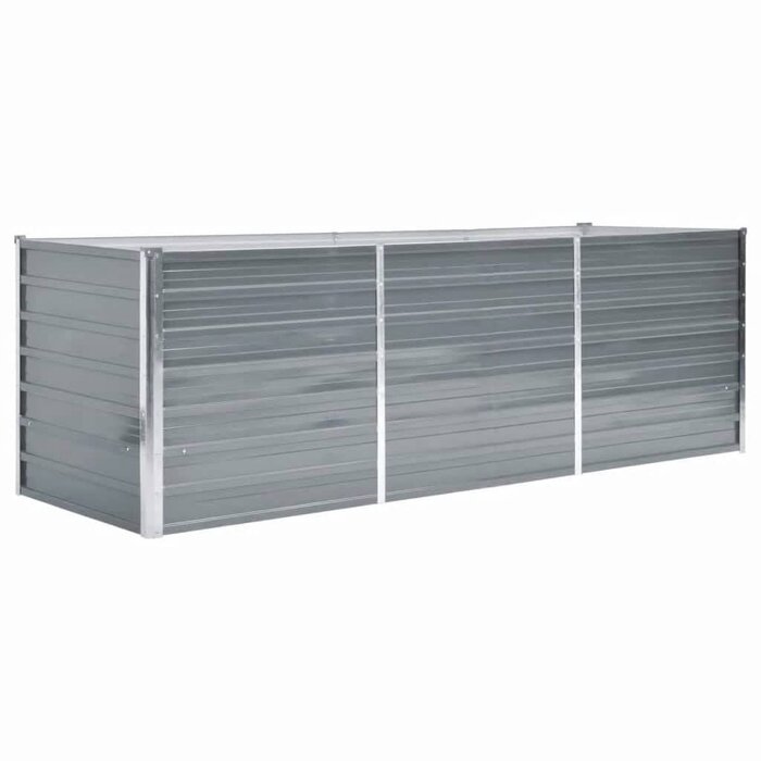 Vidaxl Jardinière surélevée acier galvanisé 240cm - Gris - 35% de remise