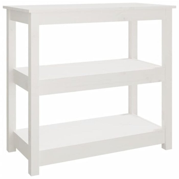 Vidaxl Table console murale en pin massif blanc 80x40 cm - 34% de remise