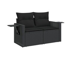 Vidaxl Banc de jardin 2 places en polyrotin noir - 47% de remise