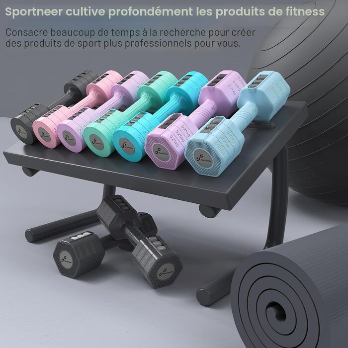 Set de 2 haltères réglables 4-en-1 Gris Taille S - 32% de remise