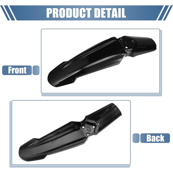 Garde-boue arrière pour moto tout-terrain - Noir - 32% de remise