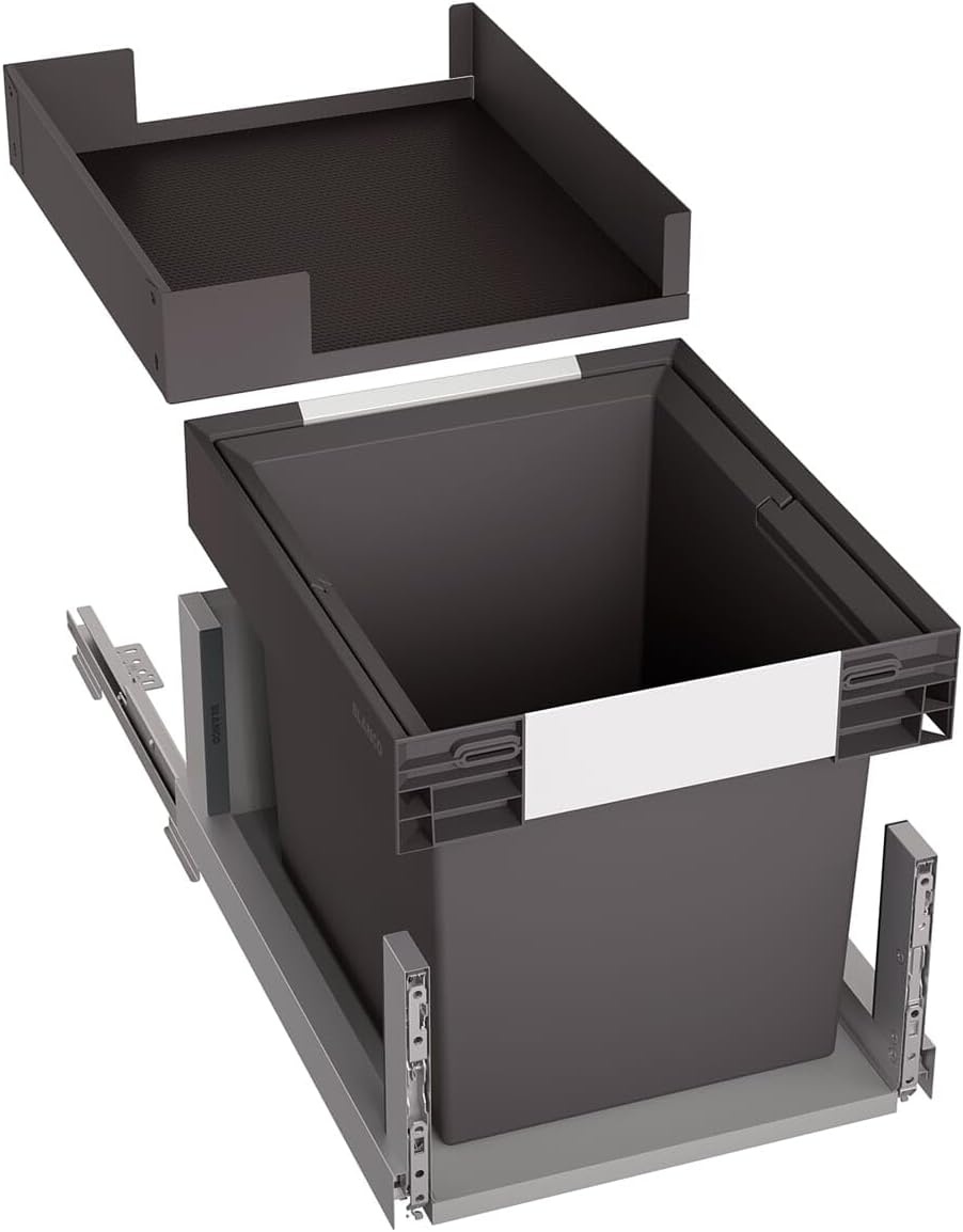 Système de tri sélectif coulissant 60 cm - 4 bacs - Noir - 35% de remise