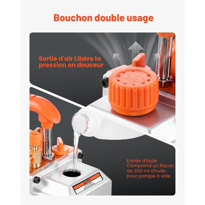Vevor Pompe à vide 3,5 CFM 1/4 CV - HVAC et dégazage - 33% de remise