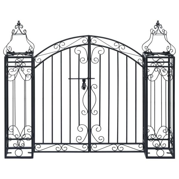 Vidaxl Portillon de jardin en fer forgé 122x100cm - Noir - 34% de remise
