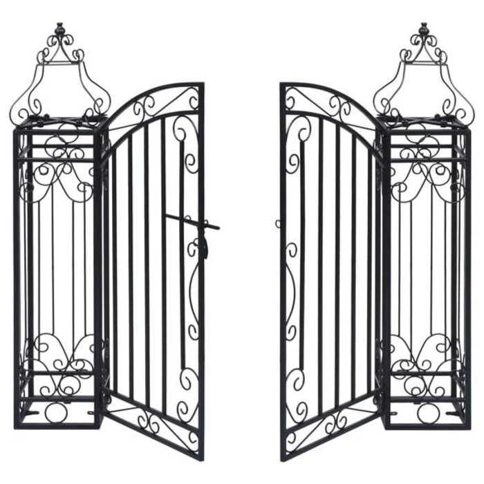 Vidaxl Portillon de jardin en fer forgé 122x100cm - Noir - 34% de remise