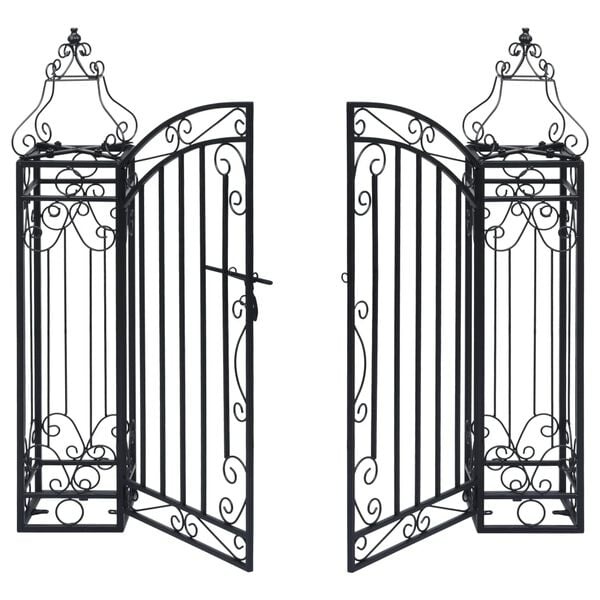 Vidaxl Portillon de jardin en fer forgé 122x100cm - Noir - 34% de remise