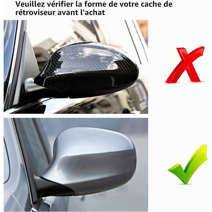 Coques de rétroviseurs Zwart S pour BMW - Noir brillant - 33% de remise