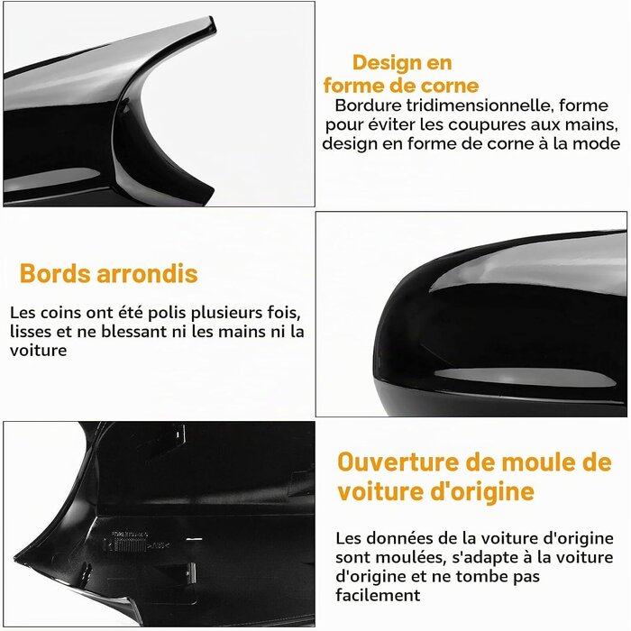 Coques de rétroviseurs Zwart S pour BMW - Noir brillant - 33% de remise