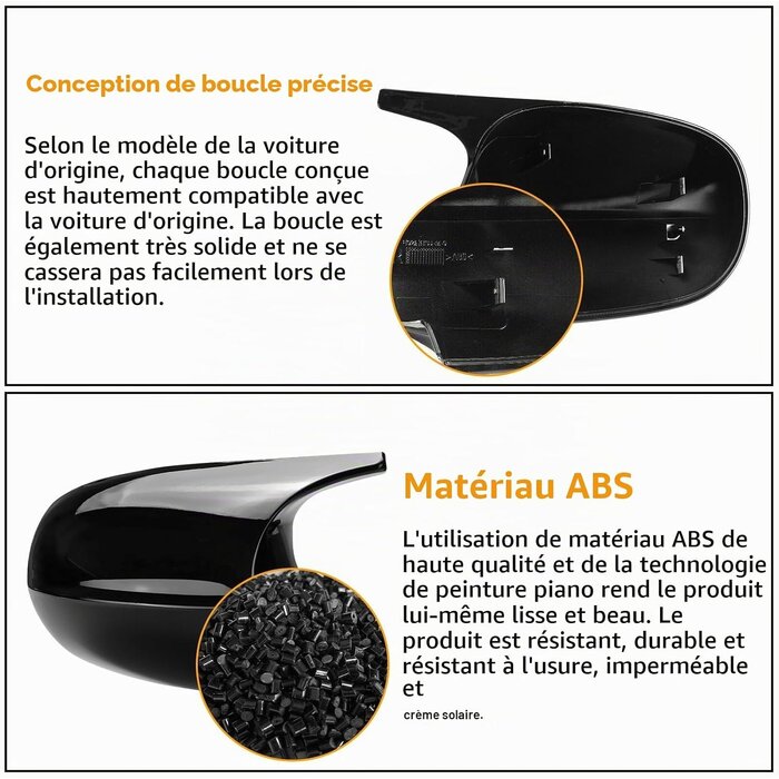 Coques de rétroviseurs Zwart S pour BMW - Noir brillant - 33% de remise