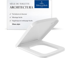 Villeroy & Boch Abattant WC carré SoftClose blanc alpin - 34% de remise