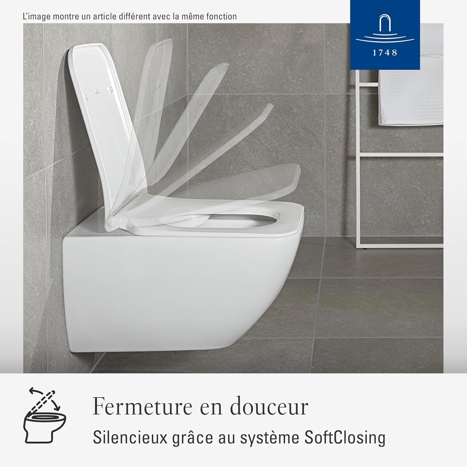 Abattant WC carré SoftClose blanc alpin - 34% de remise
