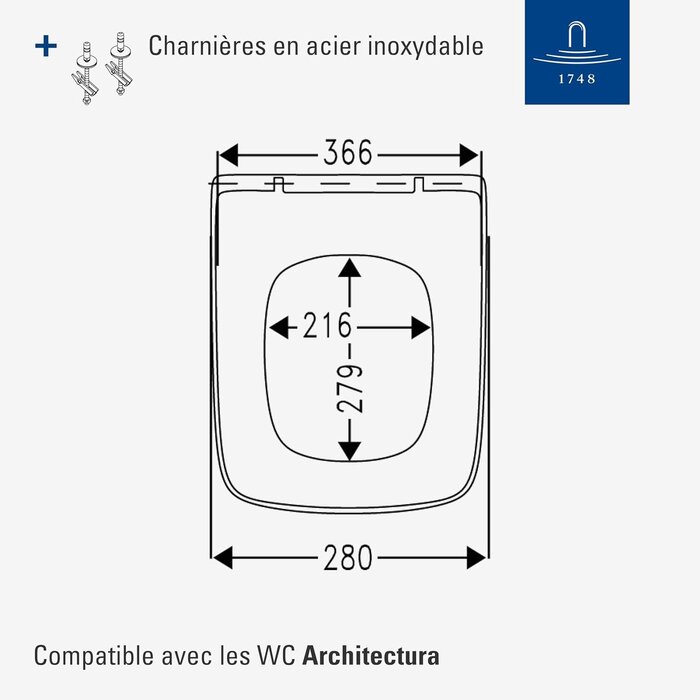 Abattant WC carré SoftClose blanc alpin - 34% de remise